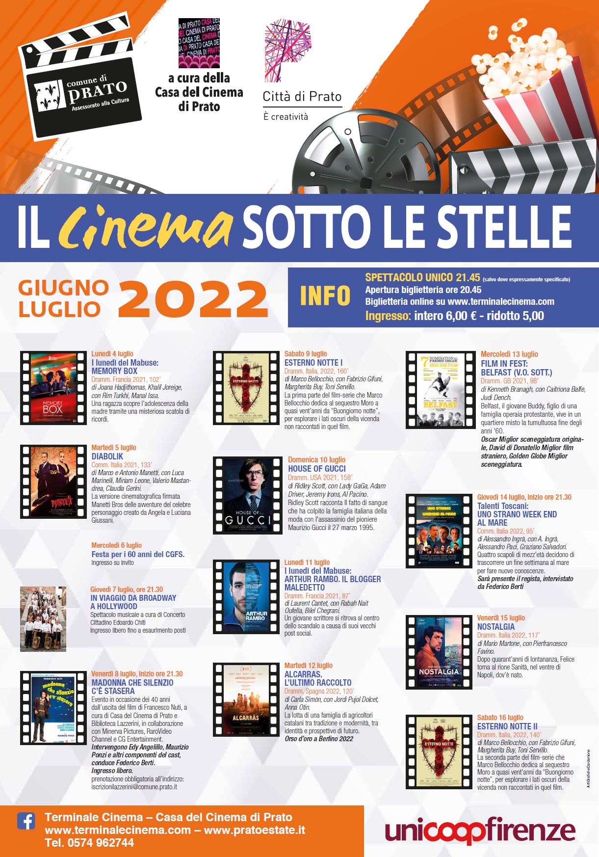 CINEMA AL CASTELLO 2022 - IL PROGRAMMA DAL 1 AL 16 LUGLIO